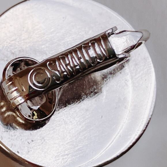 VTG Signed Sarah Coventry Clip Earrings Necklace Set Black Glass Silver Tone 70s - Picture 9 of 13